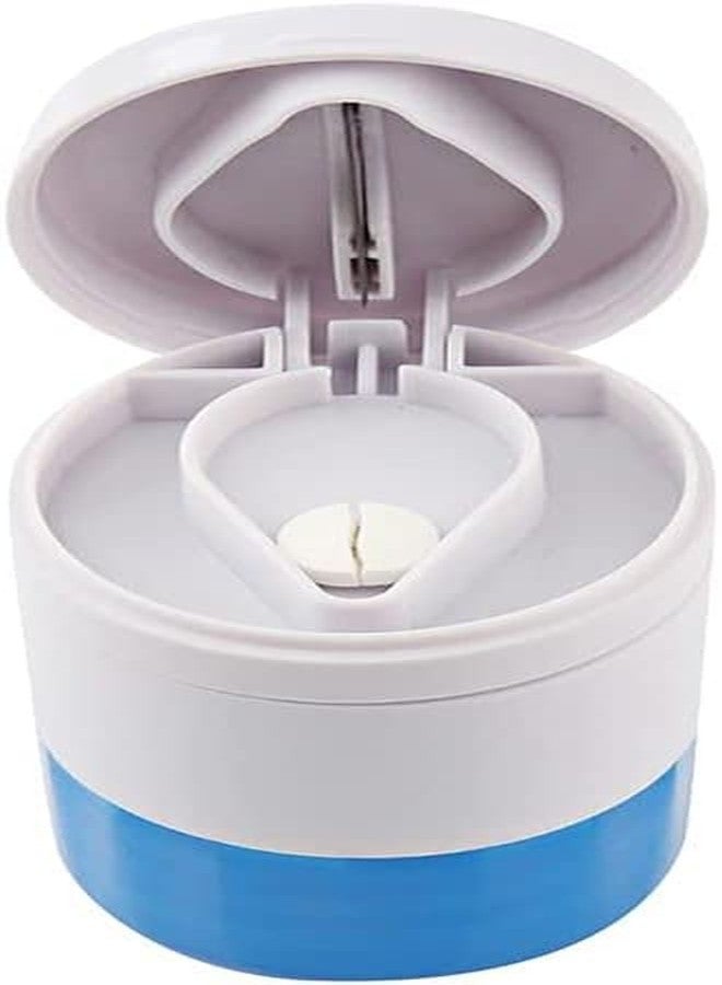 PUTHAK Pill Crusher Cutter Splitter Grinder Pill Water Cup [4 in 1] - Pill Crusher Pulverizer - Tablet Cutter with Small Pill Box Container Multifunction White - Image 1